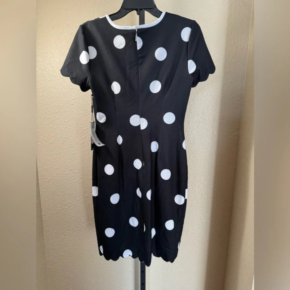 Karl Lagerfeld black w/ white polka dot sheath dress sizes 4 & 0 - Picture 8 of 8